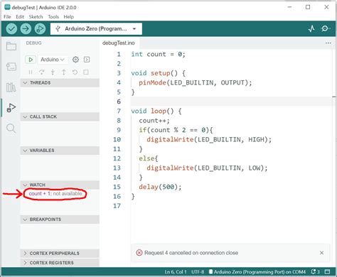 Debug IDE Version 2 Arduino 的图像结果