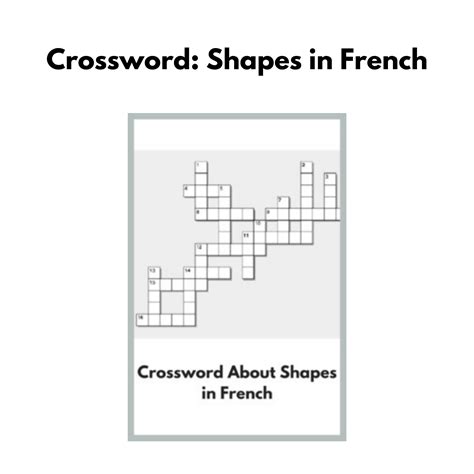 Crossword: Shapes in French - Real Life Language