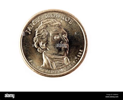 US Money Gold coin James Monroe dollar Stock Photo - Alamy
