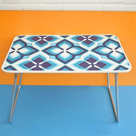 Vintage 1960s Folding Low Table - Blue Geometric – Pineapple Retro