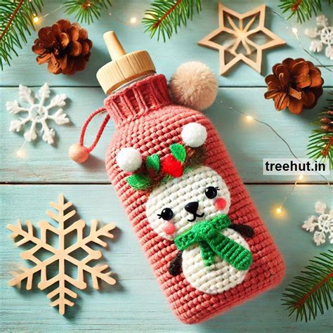 Crochet Christmas Water Bottle Bag Ideas for Selling or Gift Ideas