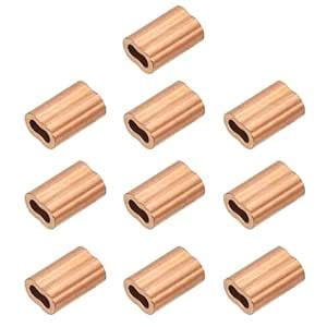 PATIKIL M2.0(5/64") Copper Crimping Loop Sleeve, 10 Pack Wire Rope Loop ...