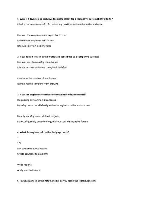 POE QUIZ12 LLJ-3 - Why is a diverse and inclusive team important for a ...