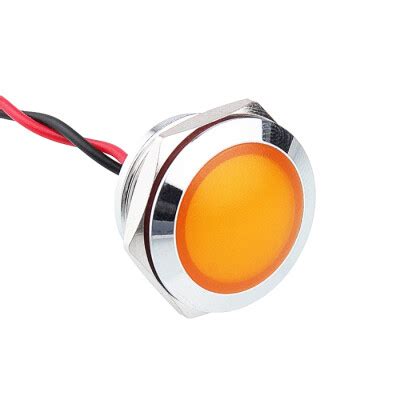 19L-P1 19mm 12-24V Metal Signal Lamp - Yellow Motorobit - Motorobit.com