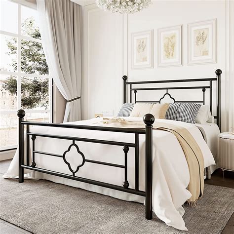 Queen Black Metal Platform Bed Frame at Darlene Watson blog