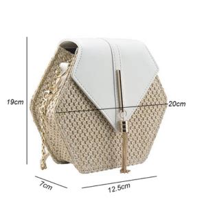INOVERA (LABEL) Inovera Crossbody Straw Bags Hexagon Shape Shoulder ...