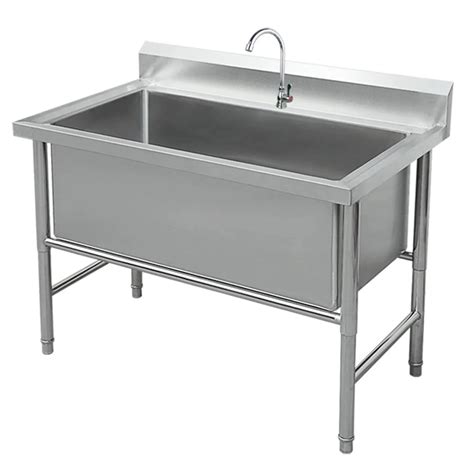 Restaurant Kitchen Large Bowl Stainless Steel Sink Table Industrial ...