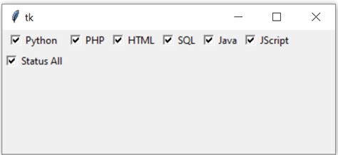 Tkinter Widgets Python Check Button 的图像结果