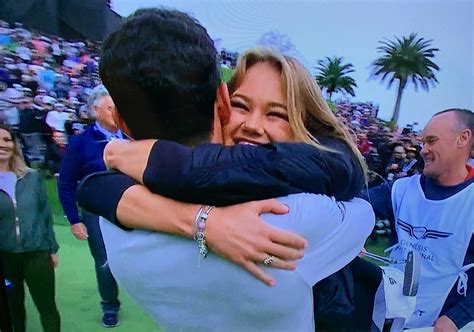 Joaquin Niemann gets big hug from girlfriend Christina Hillema Puga ...
