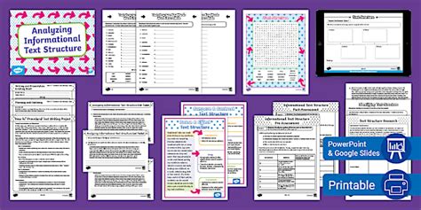 Sixth Grade Informational Text Structure Unit Pack - Twinkl