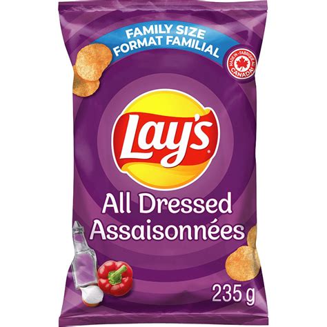Lay's All Dressed Potato Chips, Canadian Flavor, Crunchy Snack, 235g/8. ...