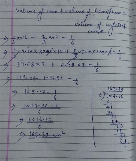 An empty cone is of radius 3 cm and height 12 cm. Ice-cream is filled ...