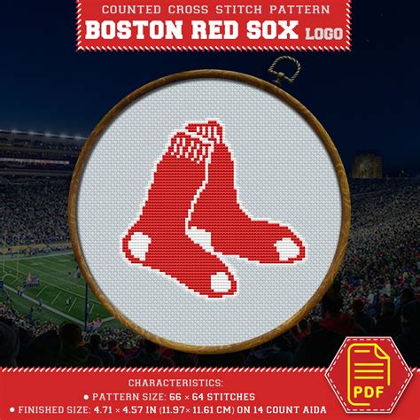 Boston Red Sox Logo Counted Cross Stitch Pattern – Download in PDF ...