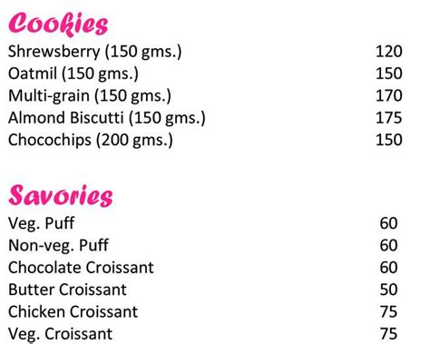 Menu at The cake studio, Mumbai, Swastik industrial estate