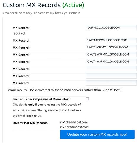 Google Workspace DNS – DreamHost Knowledge Base