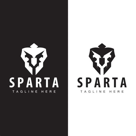 Logotipo espartano distintivo de guerreiro bárbaro desenho silhueta ...