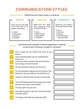 Communication Styles Worksheet 的图像结果