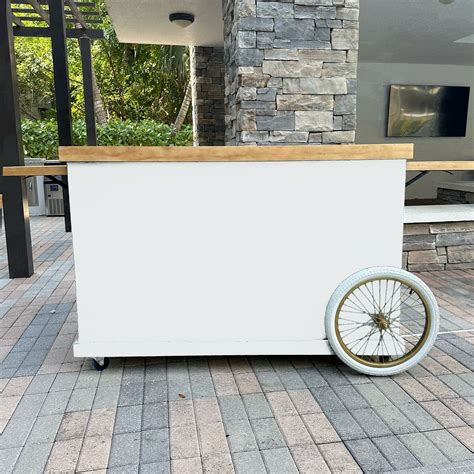 White 5ft Mobile Bar Cart, Beverage Cart, Bar Cart, Mobile Bar ...