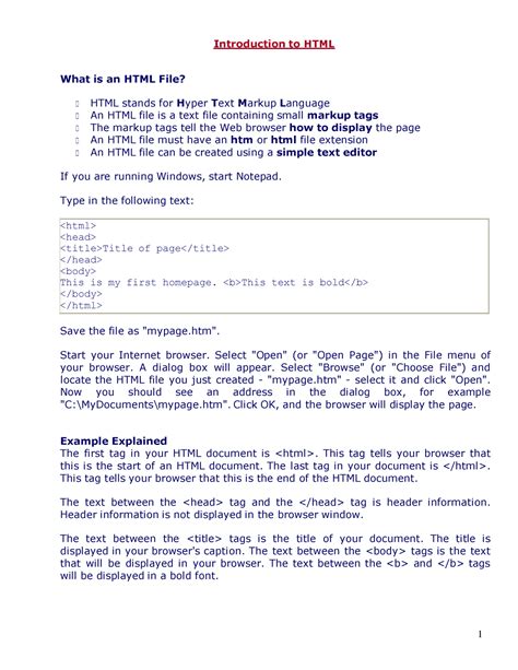 HTML - pdf html - Introduction to HTML What is an HTML File? ฀ HTML ...