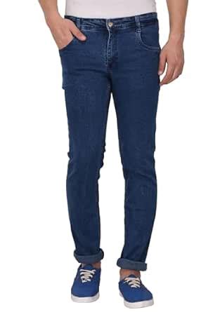 STUDIO NEXX Men's Basics Dark Blue Regular Fit Jeans|Stretchable Mid ...