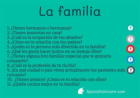 La familia -A1 (452.) - Spanish Unicorn