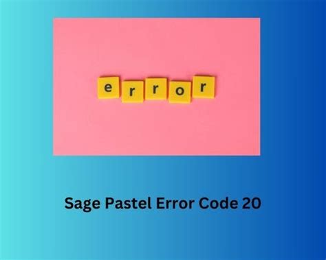 Image result for Error Code 20 On Pastel