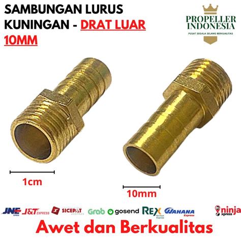 Jual Sambungan Selang Kuningan Lurus Kompresor 5/16Inch Neple 2 Cabang ...