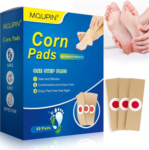 48 PCS Corn Remover Pads, MQUPIN Corn Plasters for Feet,Corn Cushions ...