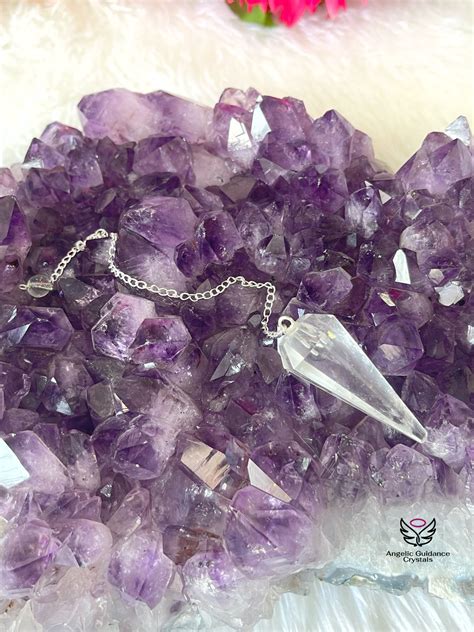 Clear Quartz Natural Pendulum Dowser – Angelic Guidance Crystals