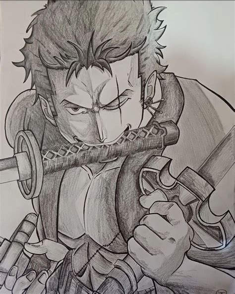 Zoro Drawing Inktober #21 Roronoa Zoro 🍷 Have Some Old
