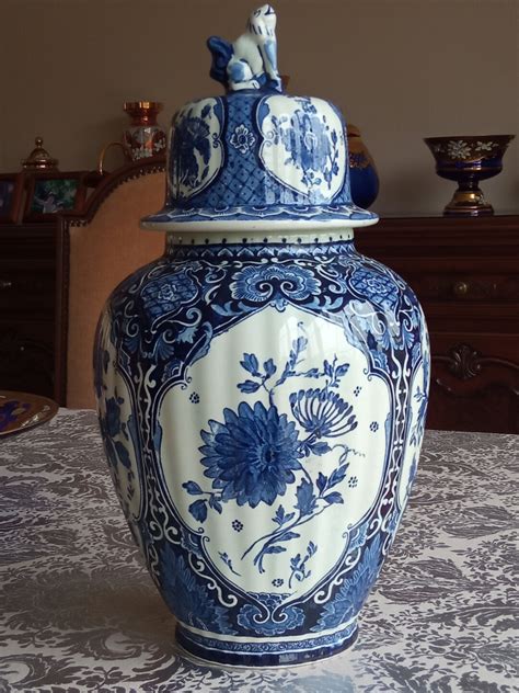 Blue Delfts Boch Vase Made for Royal Sphinx Holland by Boch Belgium ...