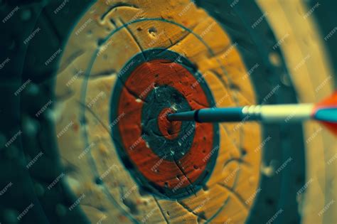 Premium Photo | Precise Success Arrow Hitting Bullseye on Colorful Target