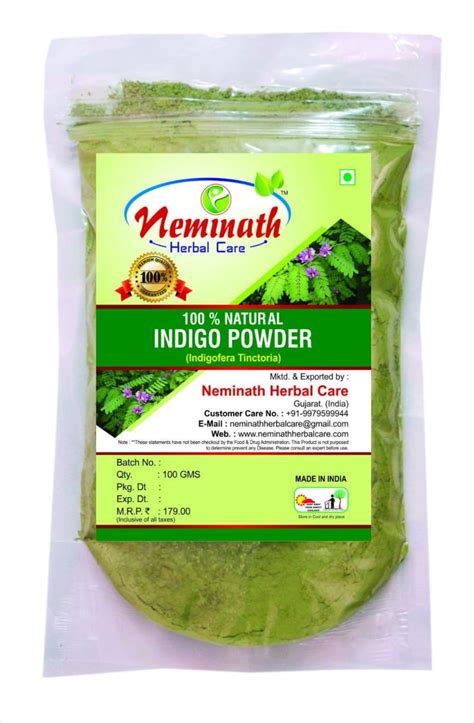 Buy Neminath Herbal Care Indigo Leaves Powder For Hair | 100% Ayurvedic ...