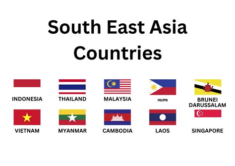 South East Asia Countries Flags | 10 Digital Coloring Pages Printable ...