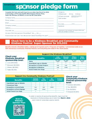Fillable Online sp nsor pledge formSevenDays.org Fax Email Print ...
