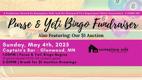 Purse & Yeti Bingo Fundraiser - Featuring Our $1 Raffle, Captains Bar ...