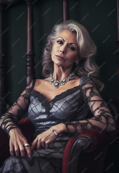 Premium Photo | A stunning mature woman exudes confidence and allure in ...
