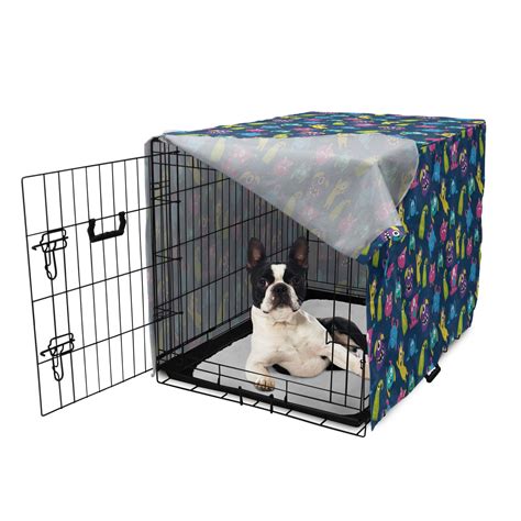 Buy Alien Dog Crate Cover, Colorful Pattern of and Spooky Monsters ...