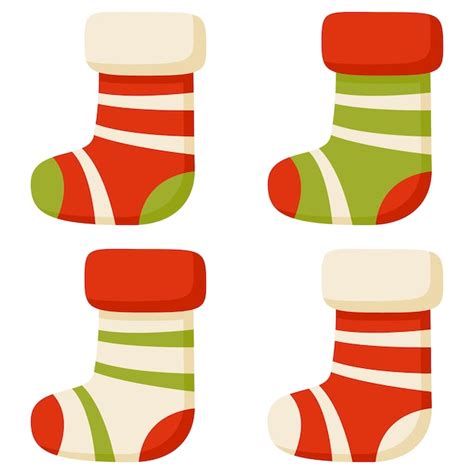 Christmas sock isolated on white background | Premium Vector