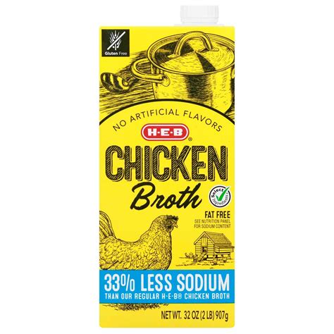 H-E-B Reduced Sodium Chicken Broth, 32 oz | Joe V's Smart Shop | Low ...