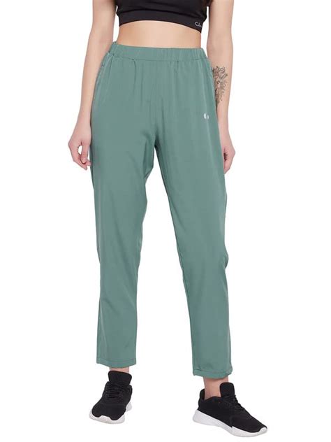 Clovia Women's Comfort Fit Active Track Pants (AB0052A17_Green_L ...