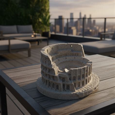 Colosseum Monument Miniature Cement Finish - Architectural Desk Access ...