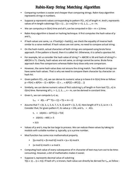 Image result for How and Why Rabin-Karp Algorithm Works