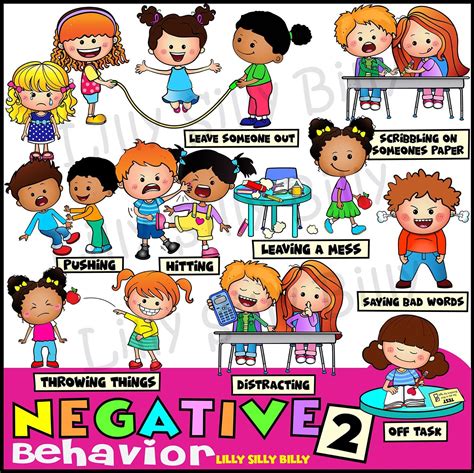 Comportamiento negativo 2 Clipart en BLANCO Y NEGRO / a todo - Etsy México