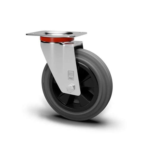 RS PRO | RS PRO Swivel Castor, 205 kg Capacity, 200 mm Wheel, Rubber ...