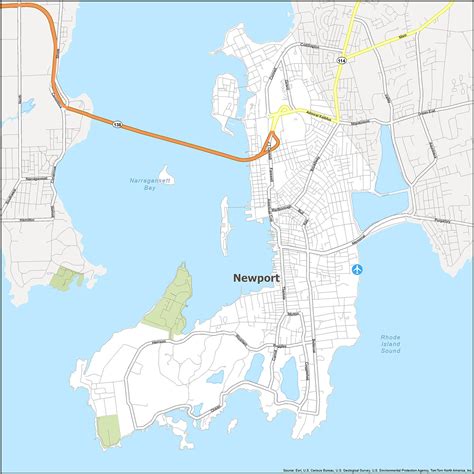Map Of Downtown Newport Newport Rhode Island Printable Downtown Street