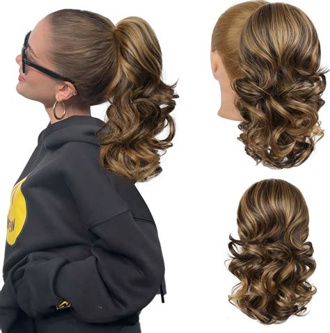 Amazon.com : Clip on Ponytails for Women - 14 Inch Curly Ponytail ...