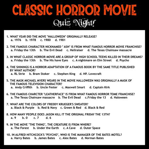 15 best halloween movie trivia printable – Artofit