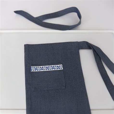 The Tatreez Apron Set Blue and Cream