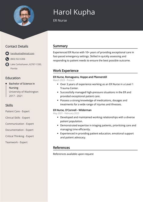 Resume Sample Er Nurse Emergency Room Nurse Resume Sample